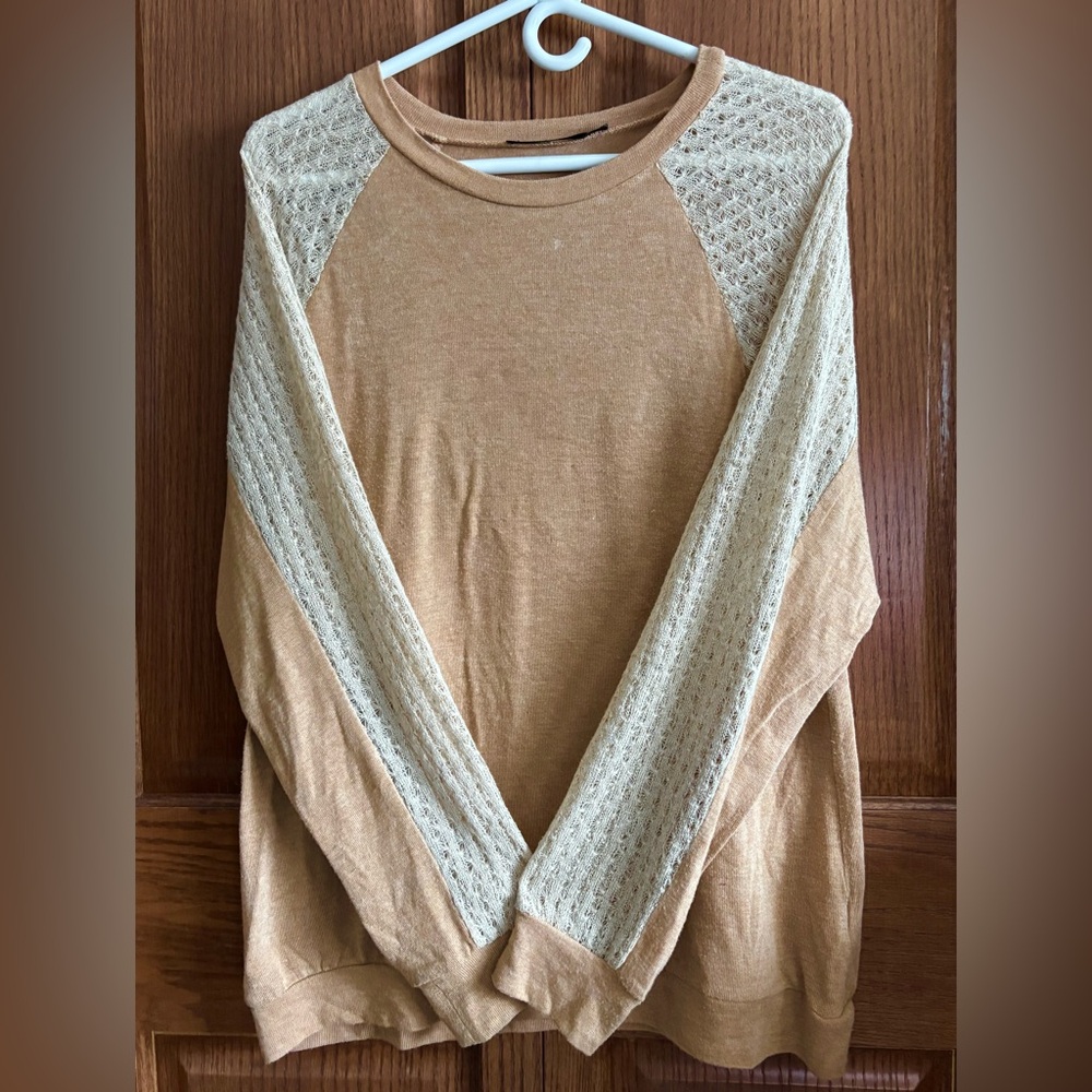 Doe & Rae Tan and Cream Sweater